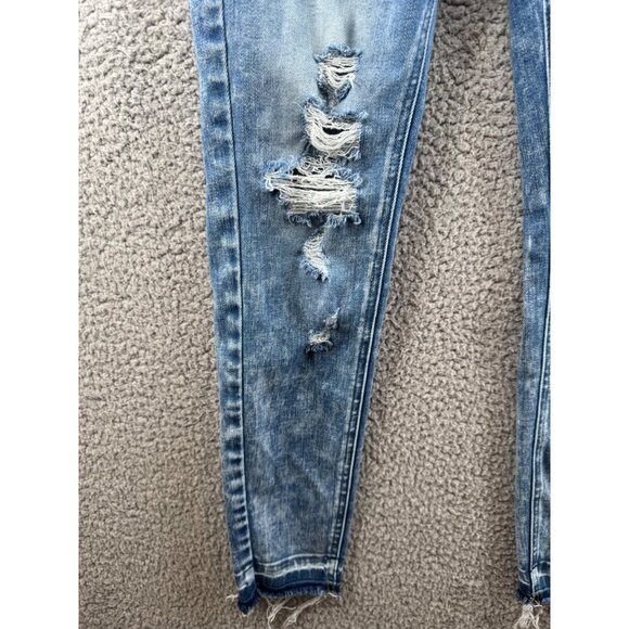 KanCan High-Waisted Distressed Skinny Jeans With Button Fly Size 24 - Picture 2 of 11